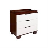 Babyletto Modo 3-Drawer Wood Changing Table with Tray in Espresso/White
