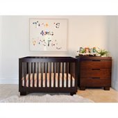 Babyletto Modo 3-in-1 Convertible Wood Crib Set in Espresso