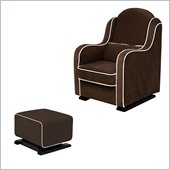 Babyletto Nara Glider and Kyoto Ottoman in Mocha with Ecru