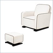 Babyletto Kyoto Glider and Ottoman in Ecru with Mocha