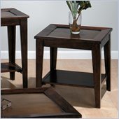 Jofran 428 Series Steel Top Insert End Table in Chestnut Brown
