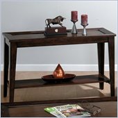 Jofran 428 Series Steel Top Insert Sofa Table in Chestnut Brown
