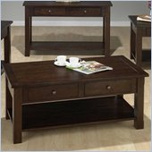 Jofran 951 Series Rectangular Wood Top Cocktail Table in Dark Rustic Finish