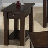 Jofran 951 Series Wood Chairside Table in Dark Rustic Prairie Finish