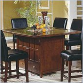 Steve Silver Serena Granite Counter Height Table in Rich Cherry Finish