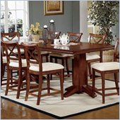 Steve Silver Alyssa Double Pedestal Counter Height Table in Warm Cherry Finish