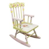 Teamson Kids Hand Painted Girl's Rocker in Crackle Finish