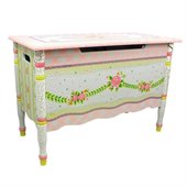 Teamson Design Hand Painted Girl's Toy Chest in Pink Crackle Finish