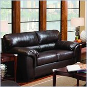 Simmons Upholstery London Bonded Leather Loveseat in Walnut