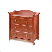 Stork Craft Aspen 3 Drawer Chest in Cognac Brown Finish