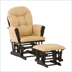Stork Craft Black Hoop Glider & Ottoman