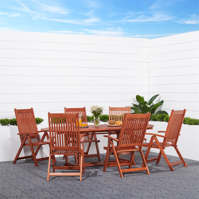  Vifah Vista 7 Piece Dining Set with 6 Armchairs 