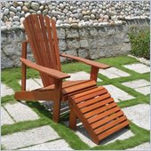Vifah Outdoor Wood Adriondack Chair with Footrest