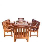 Vifah Balthazar Dining Set with 6 Ward Armchairs