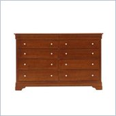Stanley Furniture Louis Louis 10 Drawer Cherry Double Dresser in Grand Marnier