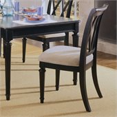 American Drew Camden Splat Back Fabric Casual Side Chair in Black Finish