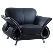 Global Furniture USA Charles Black Leather Club Chair