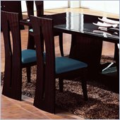 Global Furniture USA Jessica Fabric Dining Side Chair in High Gloss Mahogany and Silver Finish