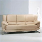 Global Furniture USA Edwards Beige Leather Sofa