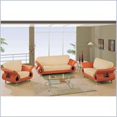 Global Furniture USA Charles 3 Piece Leather Living Room Set