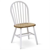 International Concepts Spindleback Windsor Wood Side Chair in Natural and White Finish