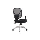 Office Star Screen Back 2-to-1 Synchro Tilt Office Chair with Aluminum Finish Base