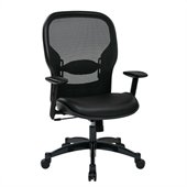 Office Star SPACE: Matrex Back Leather Seat Office Chair in Black