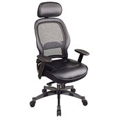 Office Star SPACE Collection: Deluxe Matrex Back Executive Chair with Leather Seat