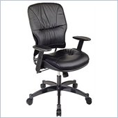 Office Star SPACE Collection: Leather Managers Chair with Metal Base and Height Adjustable Arms