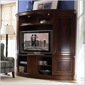Riverside Furniture Affinity Curved Sliding Double Door TV Entertainment Center in Cocoa
