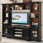 Riverside Furniture Anelli II Entertainment System in Vintage Cherry and Bridgewood Black