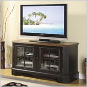 Riverside Furniture Delcastle 48 Inch TV Stand in Aged Black and Antique Irish Pine