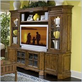Riverside Furniture Delcastle 48 Inch TV Wall Entertainment System in Antique Irish Pine