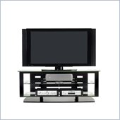 BDI Icon LCD/Plasma Three Shelf Triple-Wide 62 Inch Glass TV Stand in Black