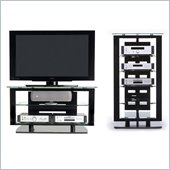 BDI Icon Flat Panel/LCD/Plasma Wood TV Stand and Audio Rack in Silver Finish