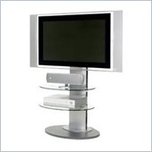BDI Vista LCD/Plasma Glass TV Stand with TV Mount and 2 Shelves in Silver Finish