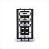 BDI Icon Steel Black Audio Rack with 5 Glass Shelves