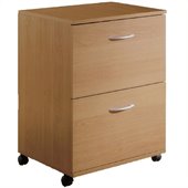 Nexera 2 Drawer Mobile Vertical Wood Filing Cabinet in Natural Maple