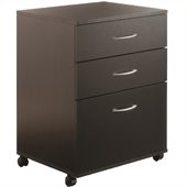 Nexera Mobile 3 Drawer Vertical Mobile Wood Filing Cabinet in Black