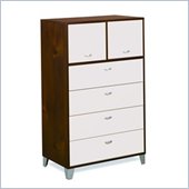 Nexera Topolino 4 Drawer Chest with Doors in Truffle and Ivory Finish