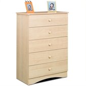 Nexera Alegria 5 Drawer Chest in Natural Maple Finish
