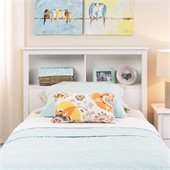 Prepac Monterey White Twin Bookcase Headboard