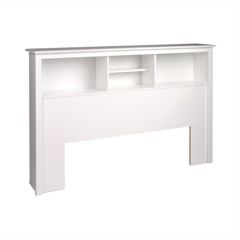 Prepac Monterey White Queen Bookcase Platform Storage Bed ...