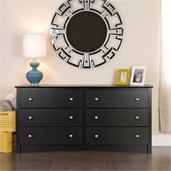 Prepac Black Six Drawer Dresser