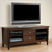 Prepac Manhattan 60 Inch TV Stand with Open Shelves in Espresso