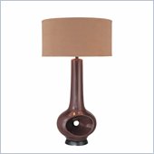 Minka Lighting 1 Light Table Lamp Ambience in Dark Gray with Beige Shade