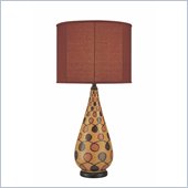 Minka Lighting 1 Light Table Lamp Ambience in Multicolor with Burgundy Shade