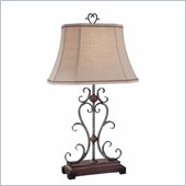 Minka Lighting 1 Light Table Lamp Ambience in Brown and Grey with Sand Shade