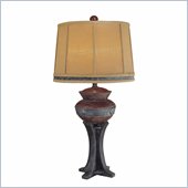 Minka Lighting 1 Light Table Lamp Ambience in Brown and Grey with Beige Shade
