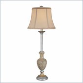 Minka Lighting 1 Light Table Lamp Ambience in Sonoma Silver with Taupe Shade